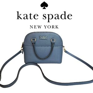 Kate Spade Mini Carli Grove Street Leather Crossbody Blue MSRP $249